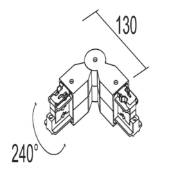 Ivela conector giratorio sistema 3 fases LKM plata