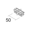 Ivela Conector longitudinal SQUARE 48 V, blanco, conductor de corriente