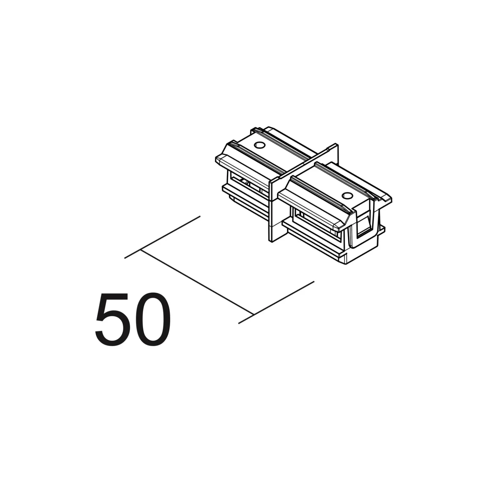 Ivela Conector longitudinal SQUARE 48 V, blanco, conductor de corriente