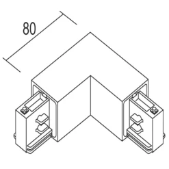 Ivela esquina 90° tierra exterior para LKM Quadro, plata