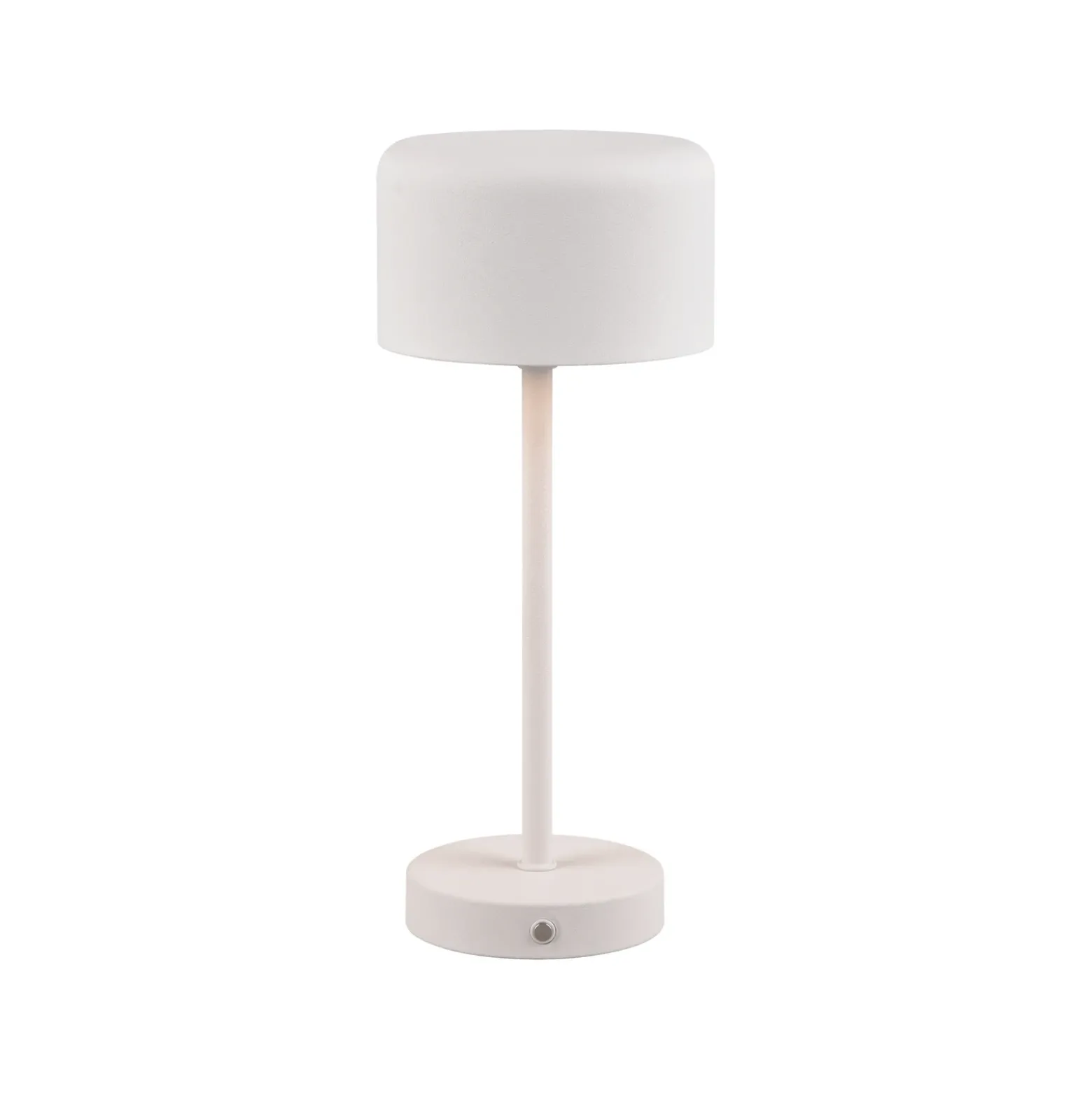 Jeff lámpara de mesa LED recargable, blanco mate, altura 30 cm, metal