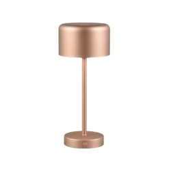 Jeff lámpara de mesa LED recargable, café, altura 30 cm, metal