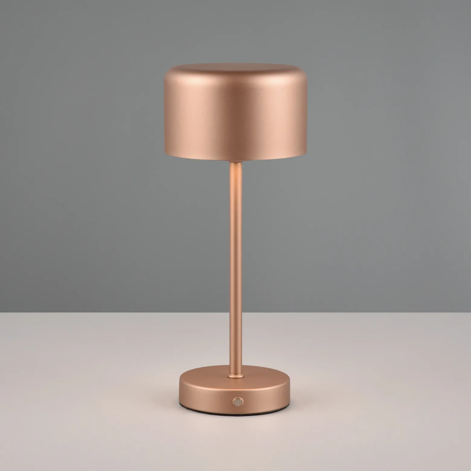 Jeff lámpara de mesa LED recargable, café, altura 30 cm, metal