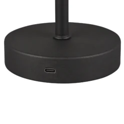 Jeff lámpara de mesa LED recargable, negro mate, altura 30 cm, metal