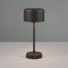 Jeff lámpara de mesa LED recargable, negro mate, altura 30 cm, metal