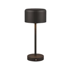 Jeff lámpara de mesa LED recargable, negro mate, altura 30 cm, metal