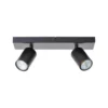 Jello downlight de techo, longitud 32 cm, negro, 2 luces, metal