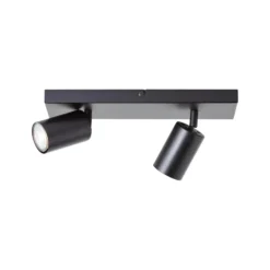 Jello downlight de techo, longitud 32 cm, negro, 2 luces, metal