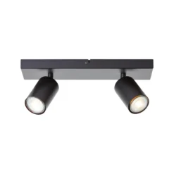 Jello downlight de techo, longitud 32 cm, negro, 2 luces, metal