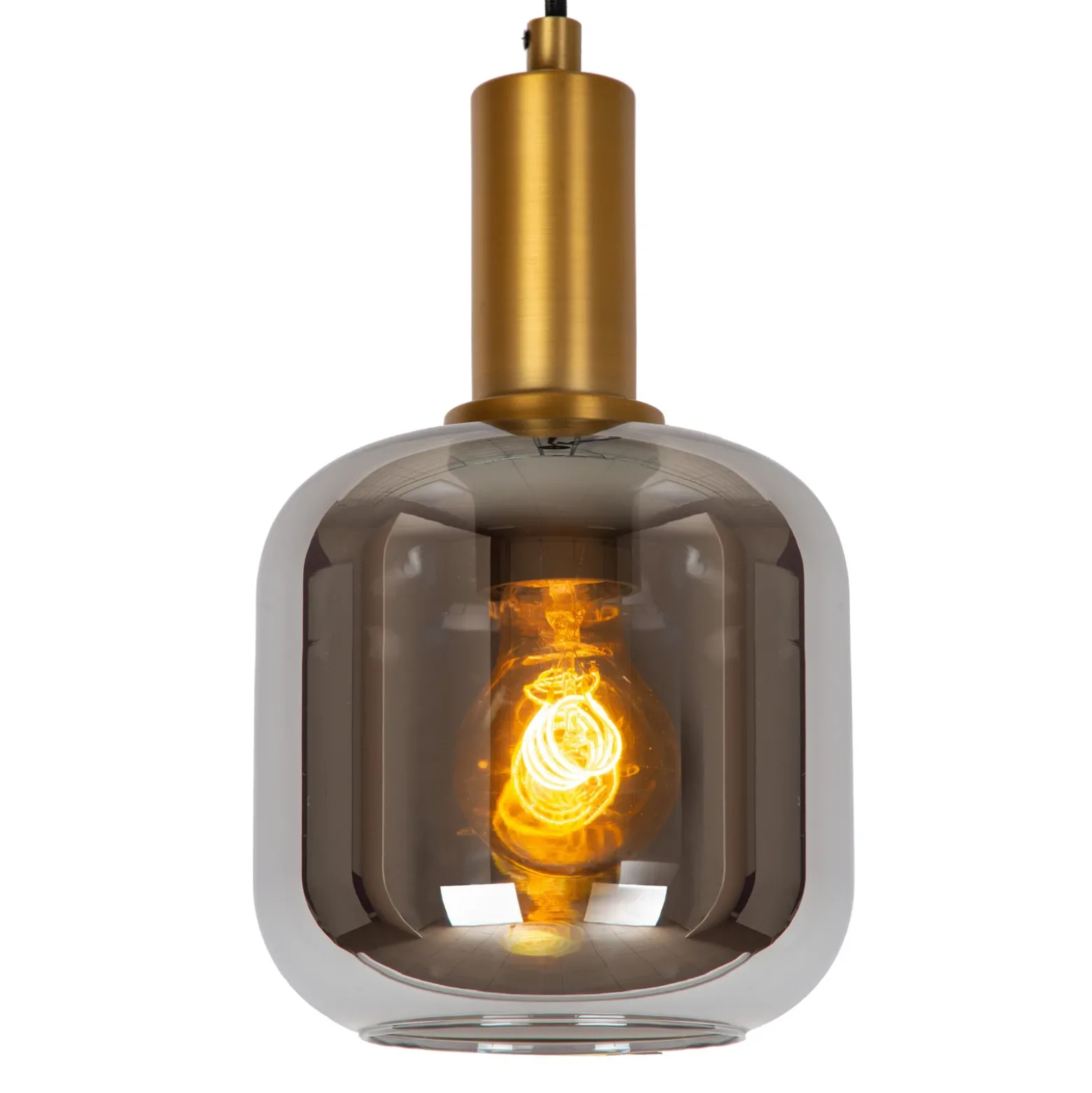 Joanet lámpara colgante, Ø 16 cm, 1 luz, cristal, negro