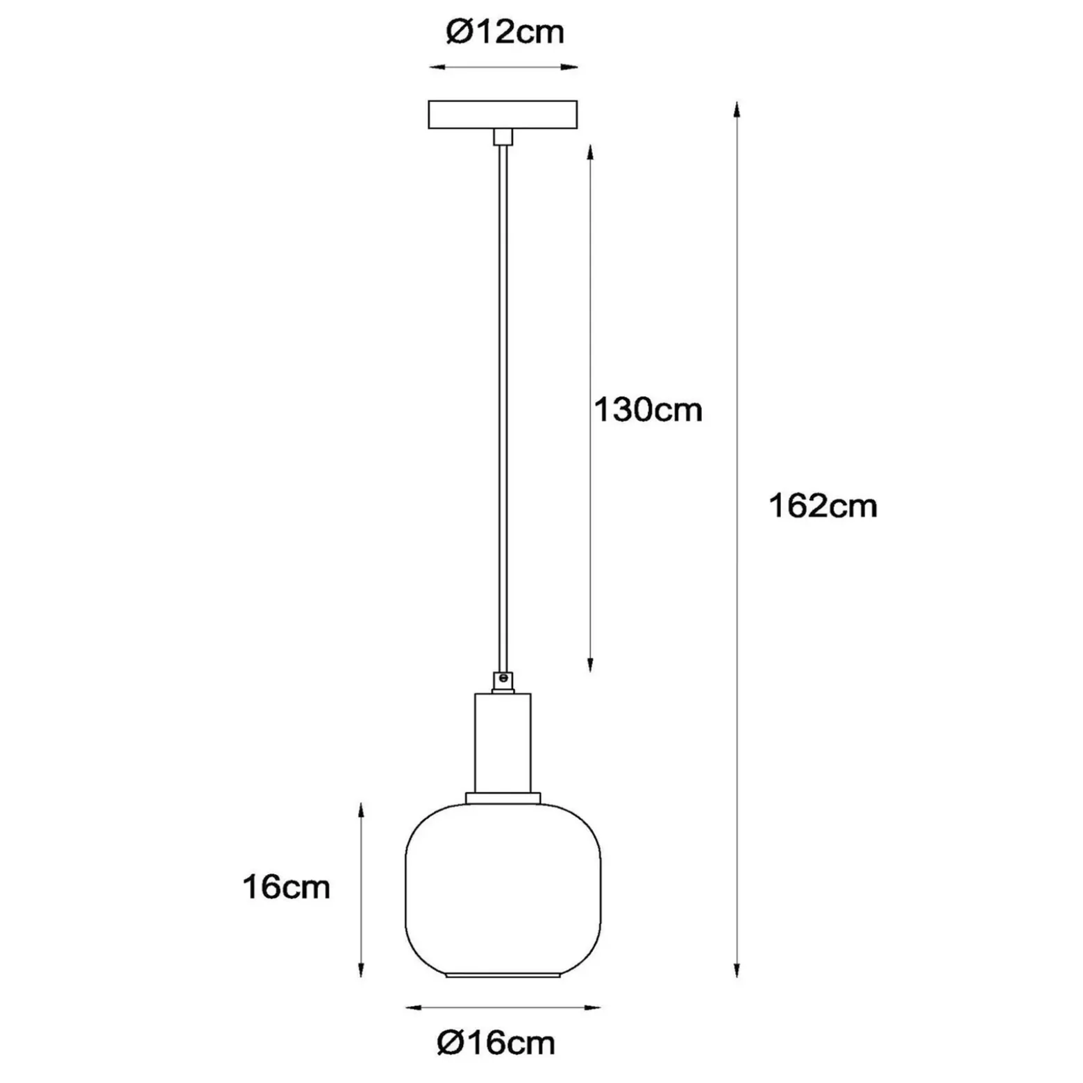 Joanet lámpara colgante, Ø 16 cm, 1 luz, cristal, negro