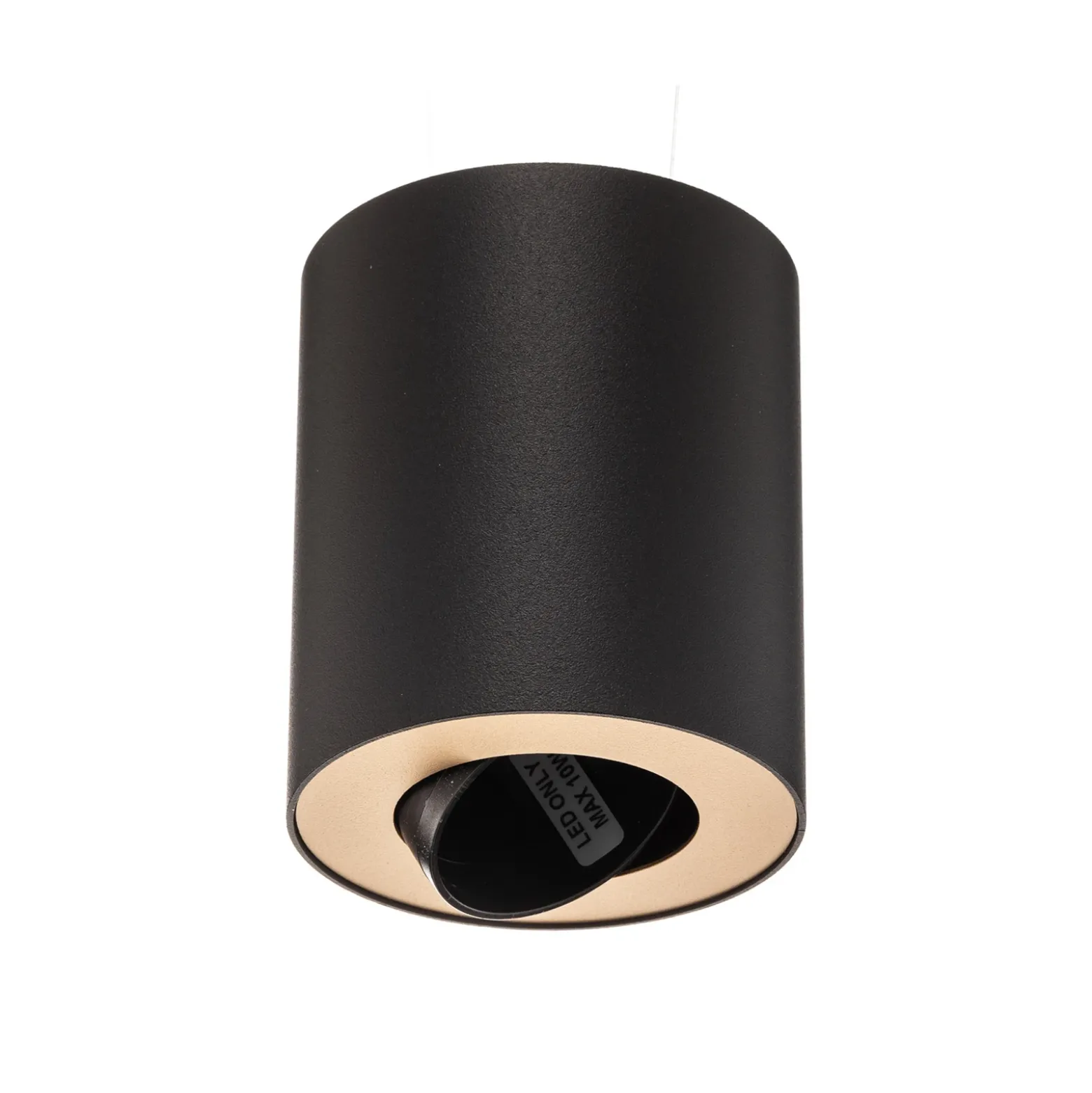 Juego de downlights, negro/dorado, 12 cm de altura, orientables, GU10
