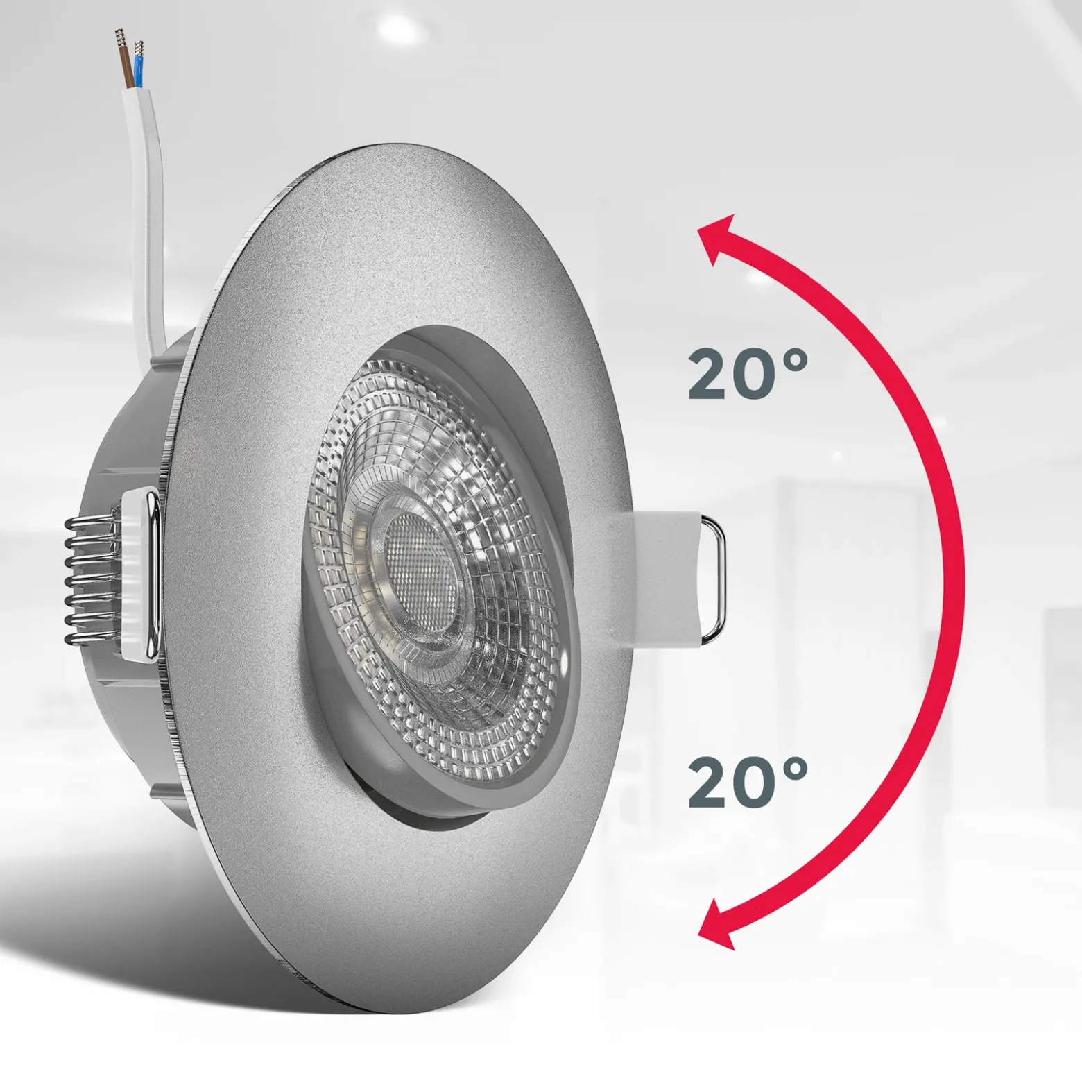 Juego de 12 focos empotrables LED Slide, níquel mate, 3000 K