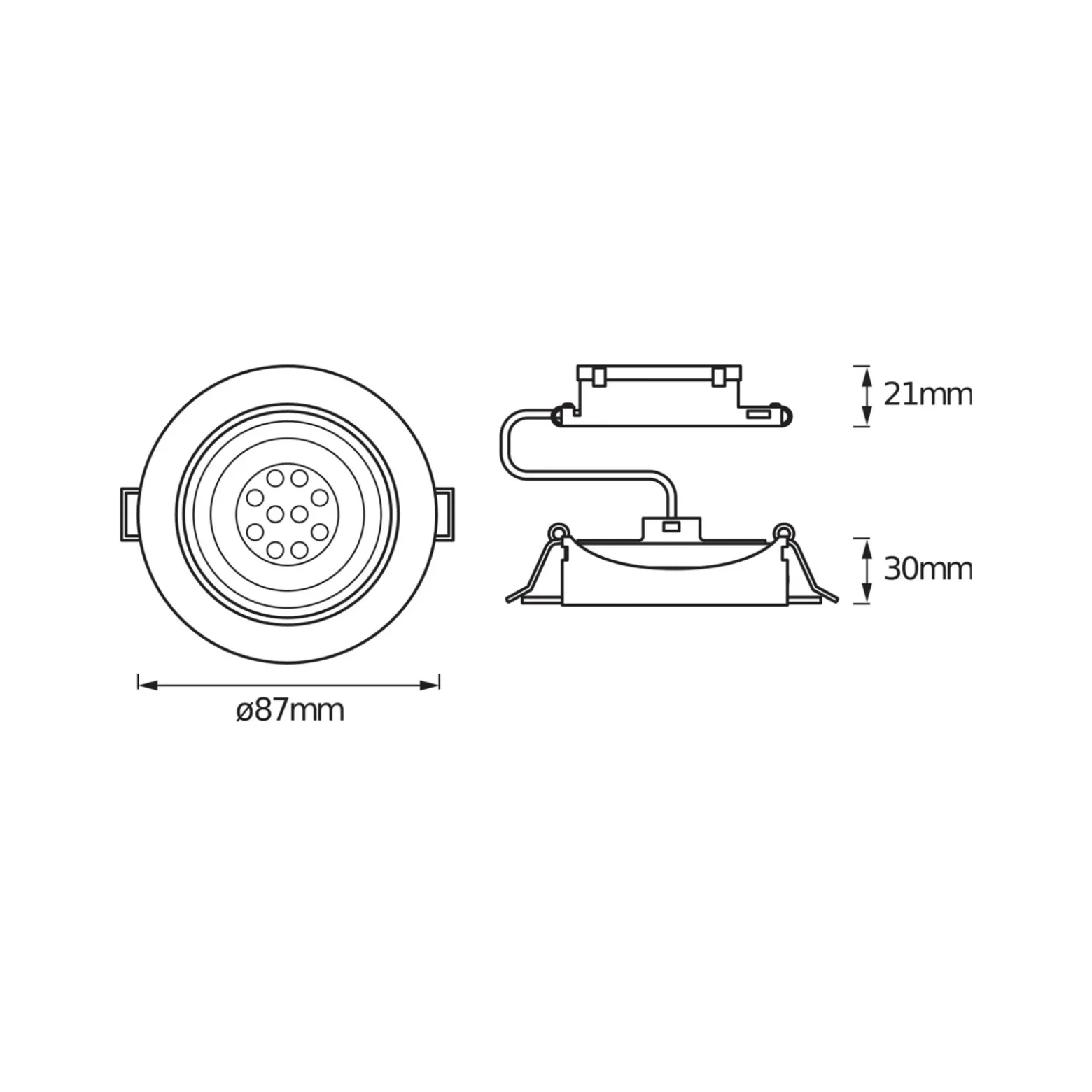 Juego de 3 focos empotrables LED OSRAM, blancos, Ø 9 cm, metal, 827, atenuable