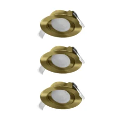 Juego de 3 focos empotrables LED de OSRAM, click-CCT, 120°, latón, Ø 9 cm