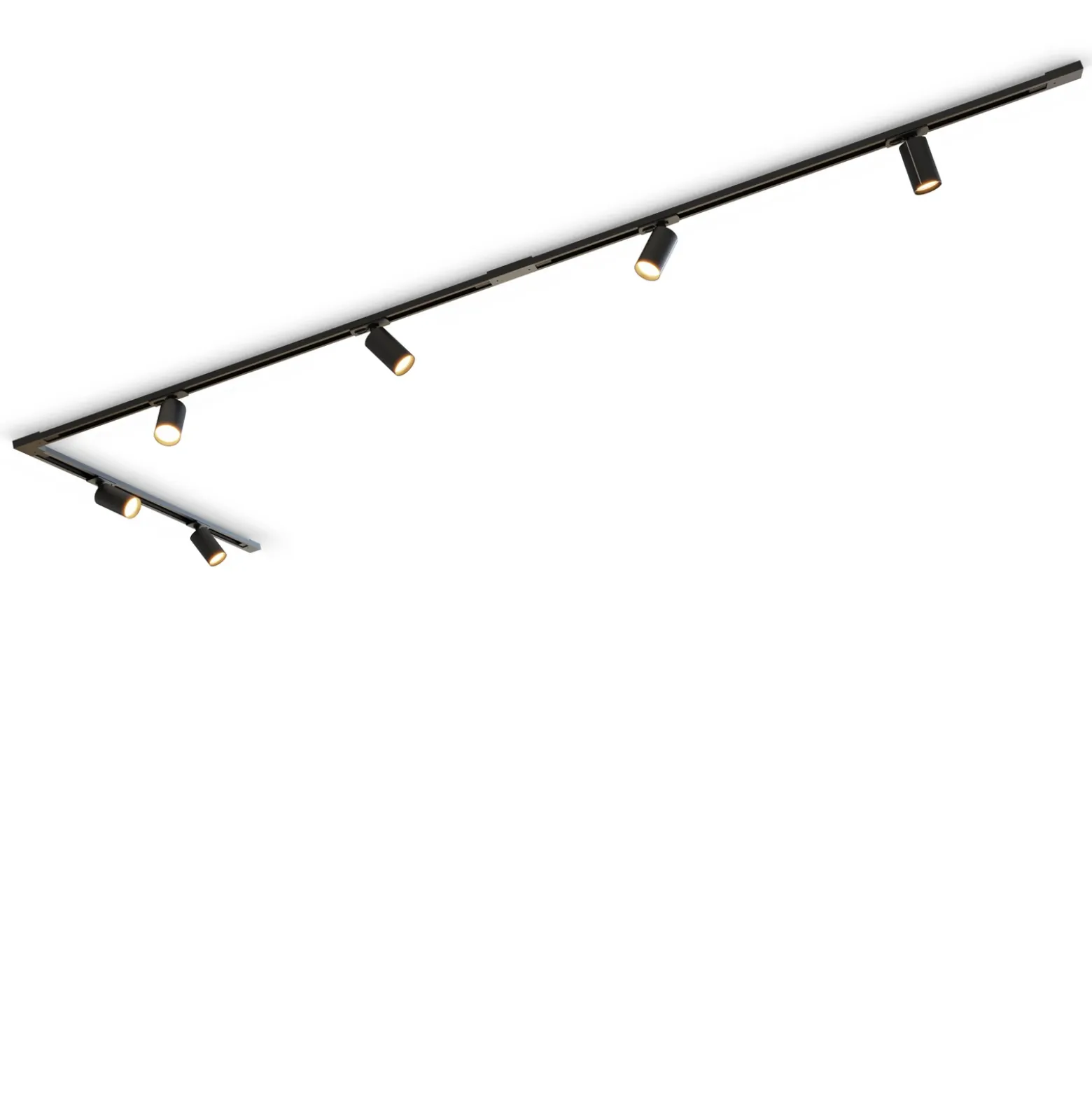 Juego de rieles Calex, 6 focos GU10, negro, longitud 3 m, metal