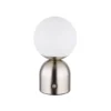 Julsy lámpara de mesa LED recargable, color níquel, altura 21 cm, CCT