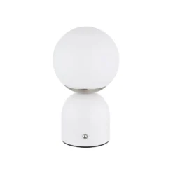 Julsy lámpara de mesa LED recargable, blanca, altura 21 cm, metal, CCT