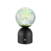 Julsy lámpara de mesa LED recargable, negra, 3D, altura 21 cm, CCT