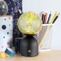 Julsy lámpara de mesa LED recargable, negra, 3D, altura 21 cm, CCT
