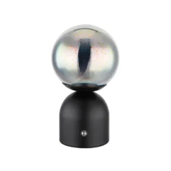 Julsy lámpara de mesa LED recargable, negra, 3D, altura 21 cm, CCT