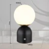 Julsy lámpara de mesa LED recargable, negra, altura 21 cm, metal, CCT