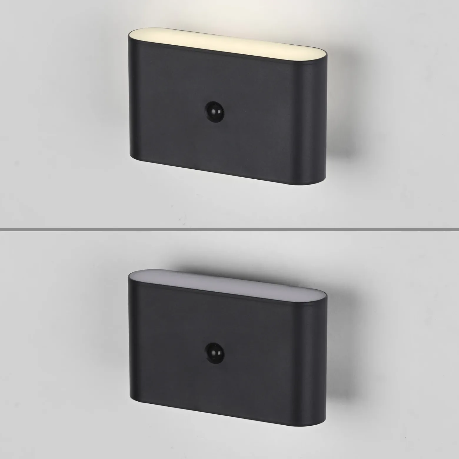 JUST LIGHT. aplique de pared LED recargable Ziddy negro Sensor 3000 K
