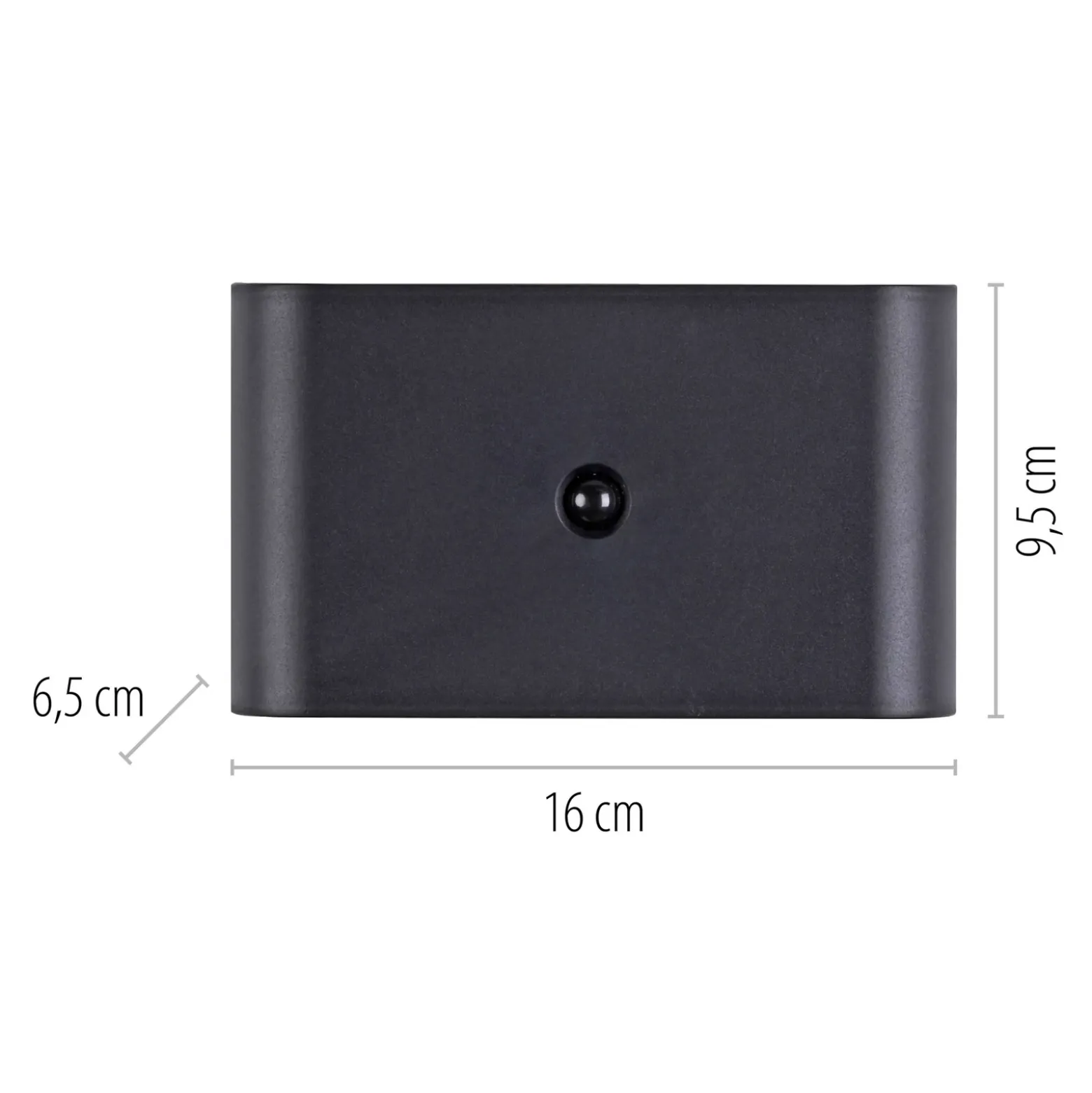 JUST LIGHT. aplique de pared LED recargable Ziddy negro Sensor 3000 K