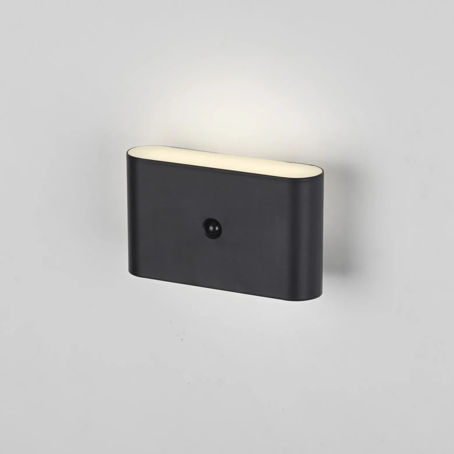 JUST LIGHT. aplique de pared LED recargable Ziddy negro Sensor 3000 K