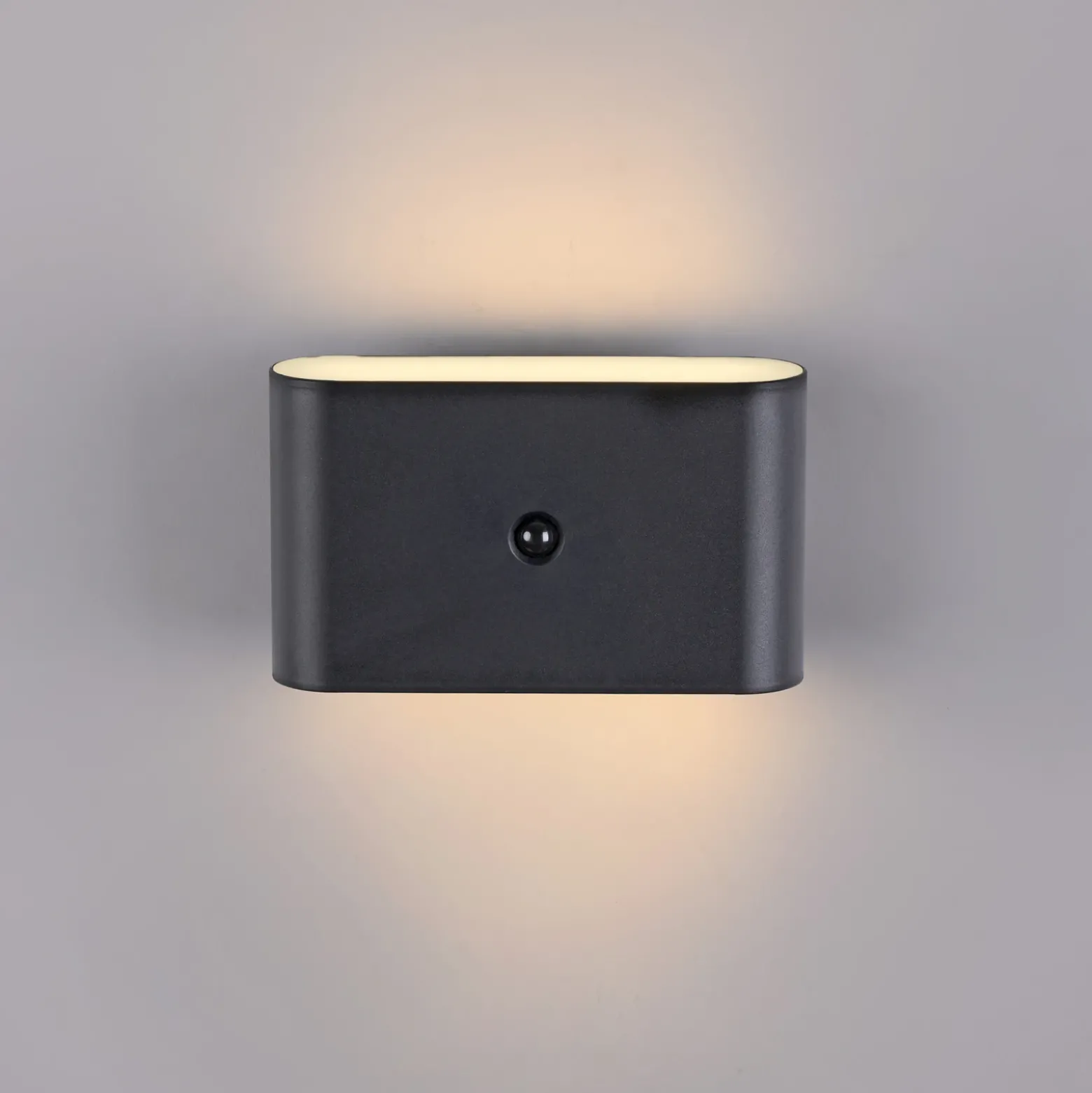 JUST LIGHT. aplique de pared LED recargable Ziddy negro Sensor 3000 K