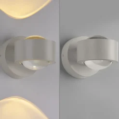 JUST LIGHT. Aplique de pared recargable LED Chia, arena, hierro, 3000 K
