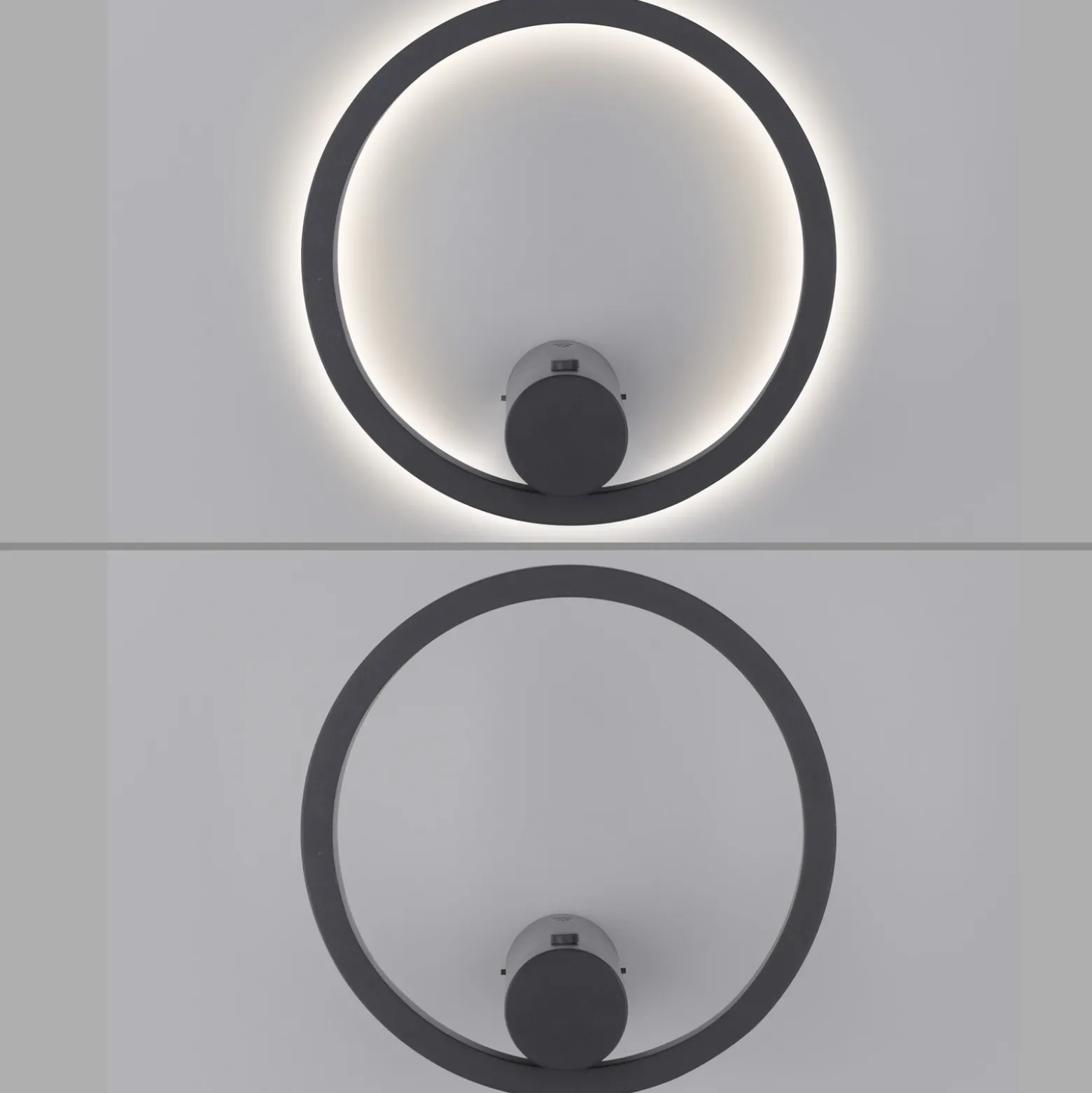 JUST LIGHT. Aplique de pared recargable LED Archie, negra, 3000 K