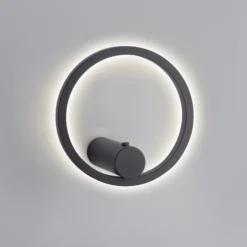 JUST LIGHT. Aplique de pared recargable LED Archie, negra, 3000 K