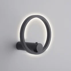 JUST LIGHT. Aplique de pared recargable LED Archie, negra, 3000 K