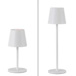JUST LIGHT. Euria lámpara de mesa LED recargable, blanco, hierro, IP54