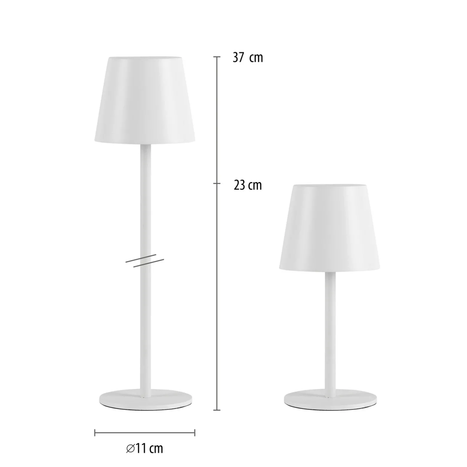 JUST LIGHT. Euria lámpara de mesa LED recargable, blanco, hierro, IP54