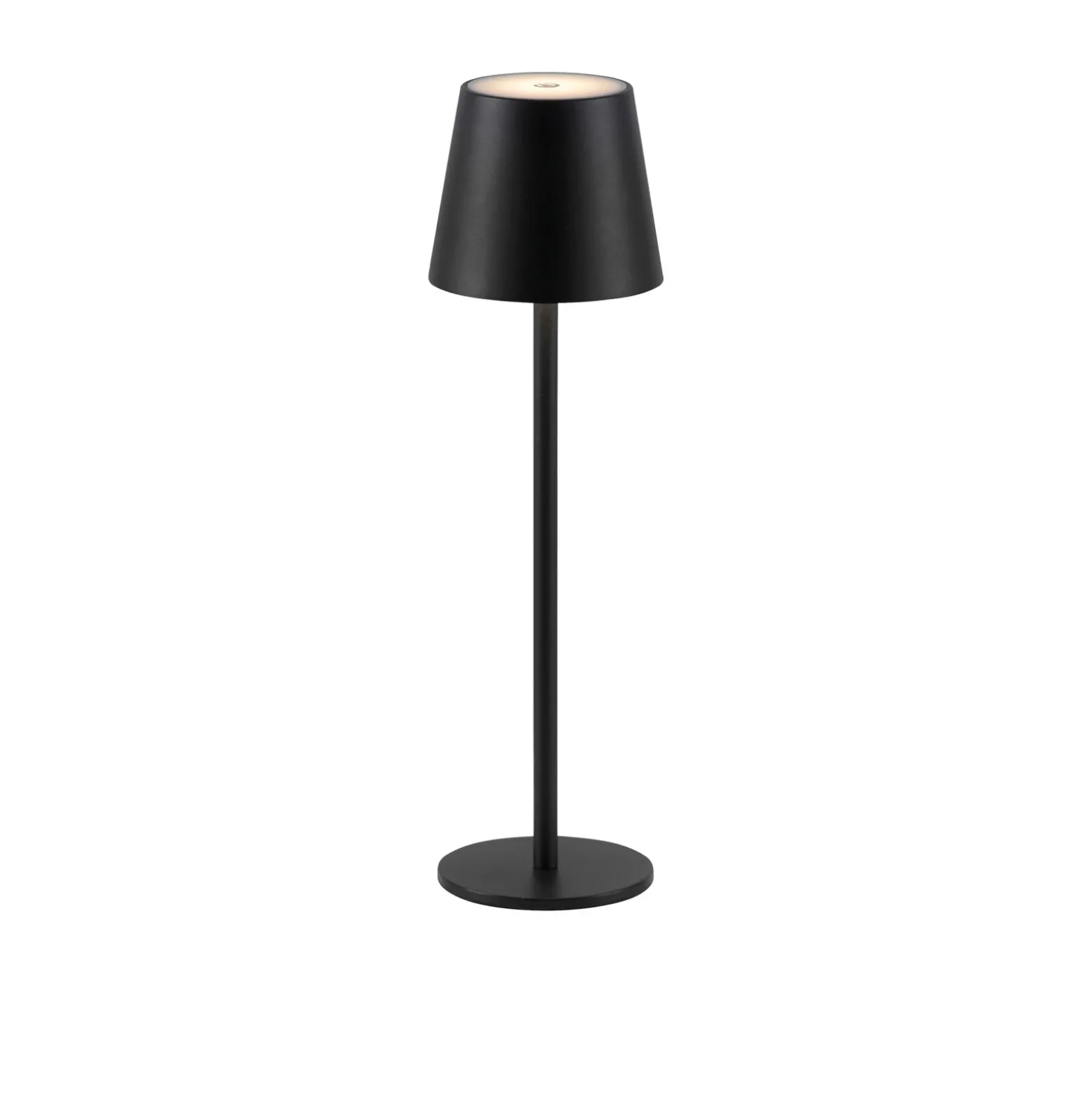 JUST LIGHT. Euria lámpara de mesa LED recargable, negro, hierro IP54