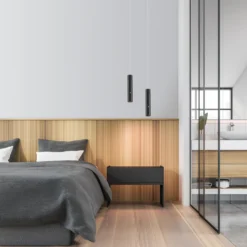 JUST LIGHT. Lámpara colgante LED recargable Attach, negro, hierro