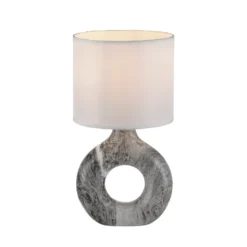 JUST LIGHT. Lámpara de mesa Carara, base de cerámica, gris