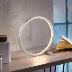 JUST LIGHT. Lámpara de mesa LED Mini Ritus, Ø 25 cm, hierro