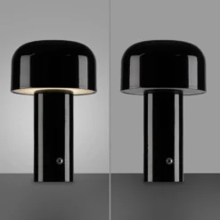 JUST LIGHT. Lámpara de mesa LED recargable Agnes, negra, hierro, CCT