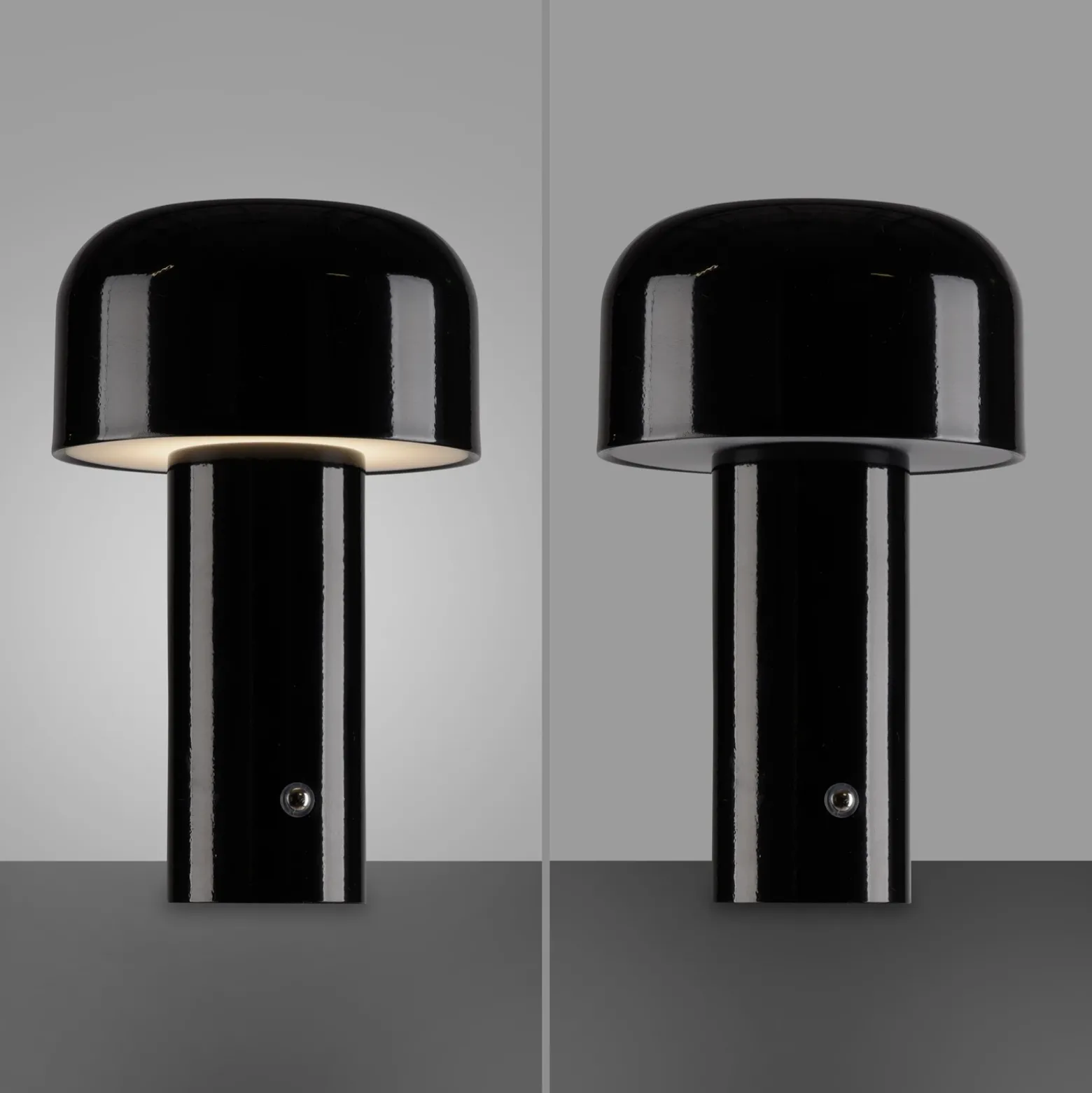 JUST LIGHT. Lámpara de mesa LED recargable Agnes, negra, hierro, CCT