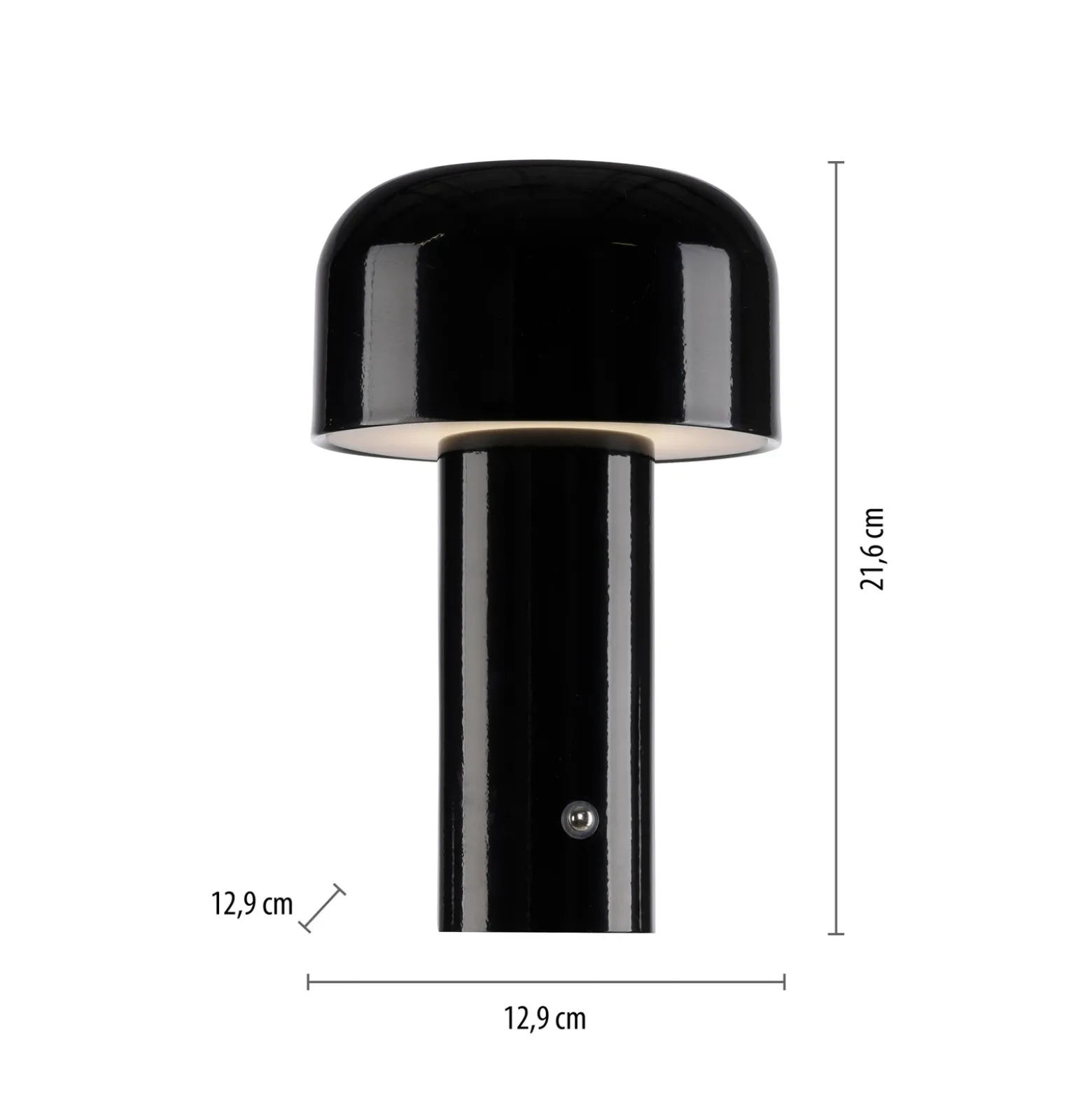 JUST LIGHT. Lámpara de mesa LED recargable Agnes, negra, hierro, CCT