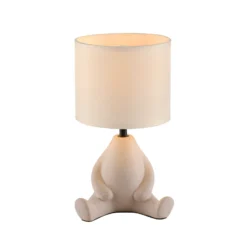 JUST LIGHT. Lámpara de mesa Ted, cerámica, sentado, beige arena