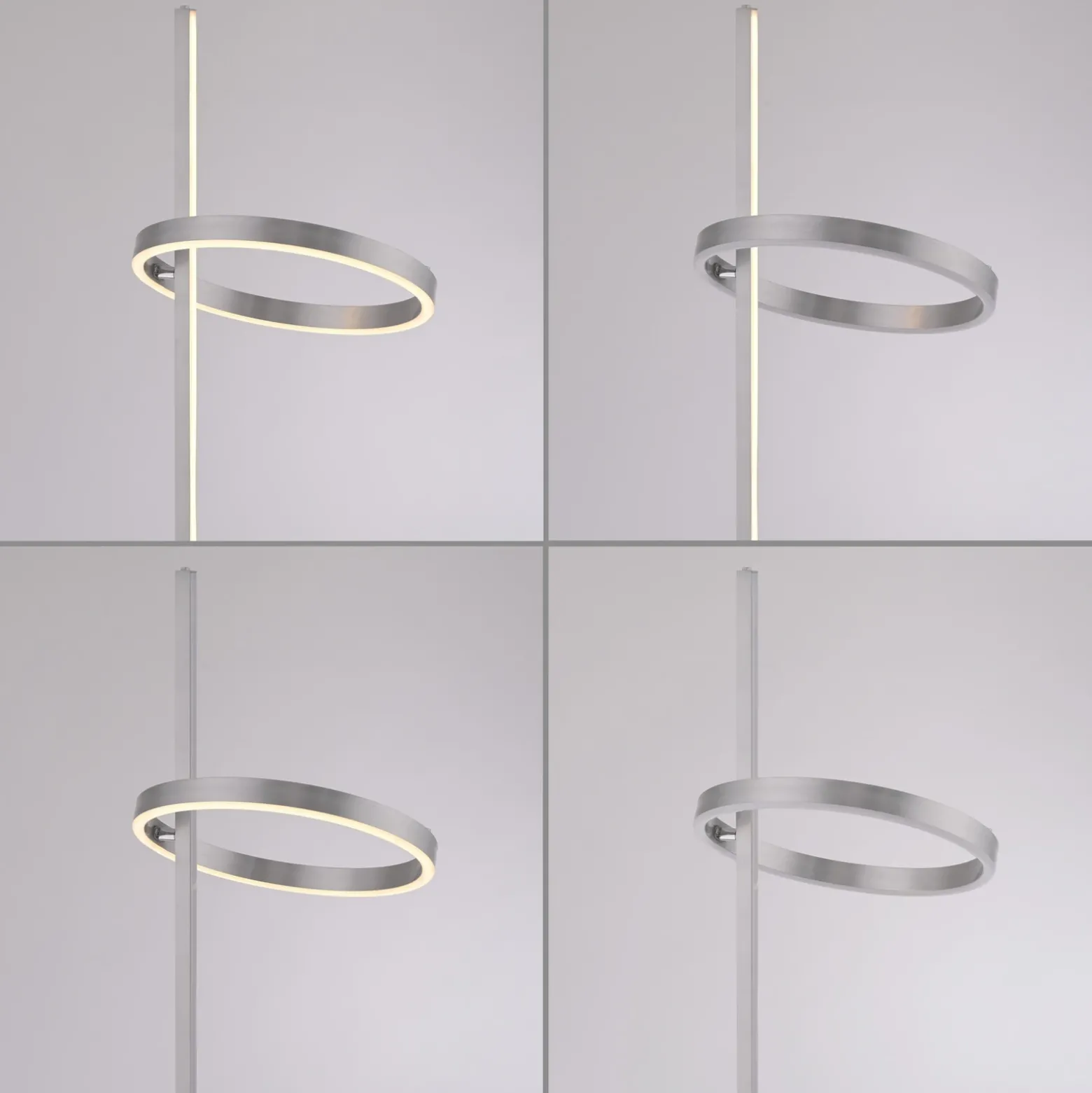 JUST LIGHT. Lámpara de pie LED Ritus plata hierro atenuable 3000 K