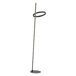 JUST LIGHT. Lámpara de pie LED Ritus negro hierro atenuador 3000 K