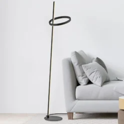 JUST LIGHT. Lámpara de pie LED Ritus negro hierro atenuador 3000 K