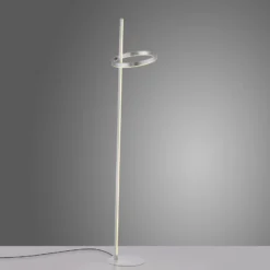 JUST LIGHT. Lámpara de pie LED Ritus plata hierro atenuable 3000 K