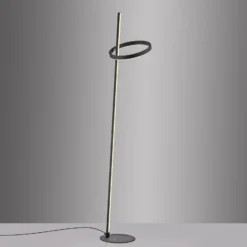 JUST LIGHT. Lámpara de pie LED Ritus negro hierro atenuador 3000 K