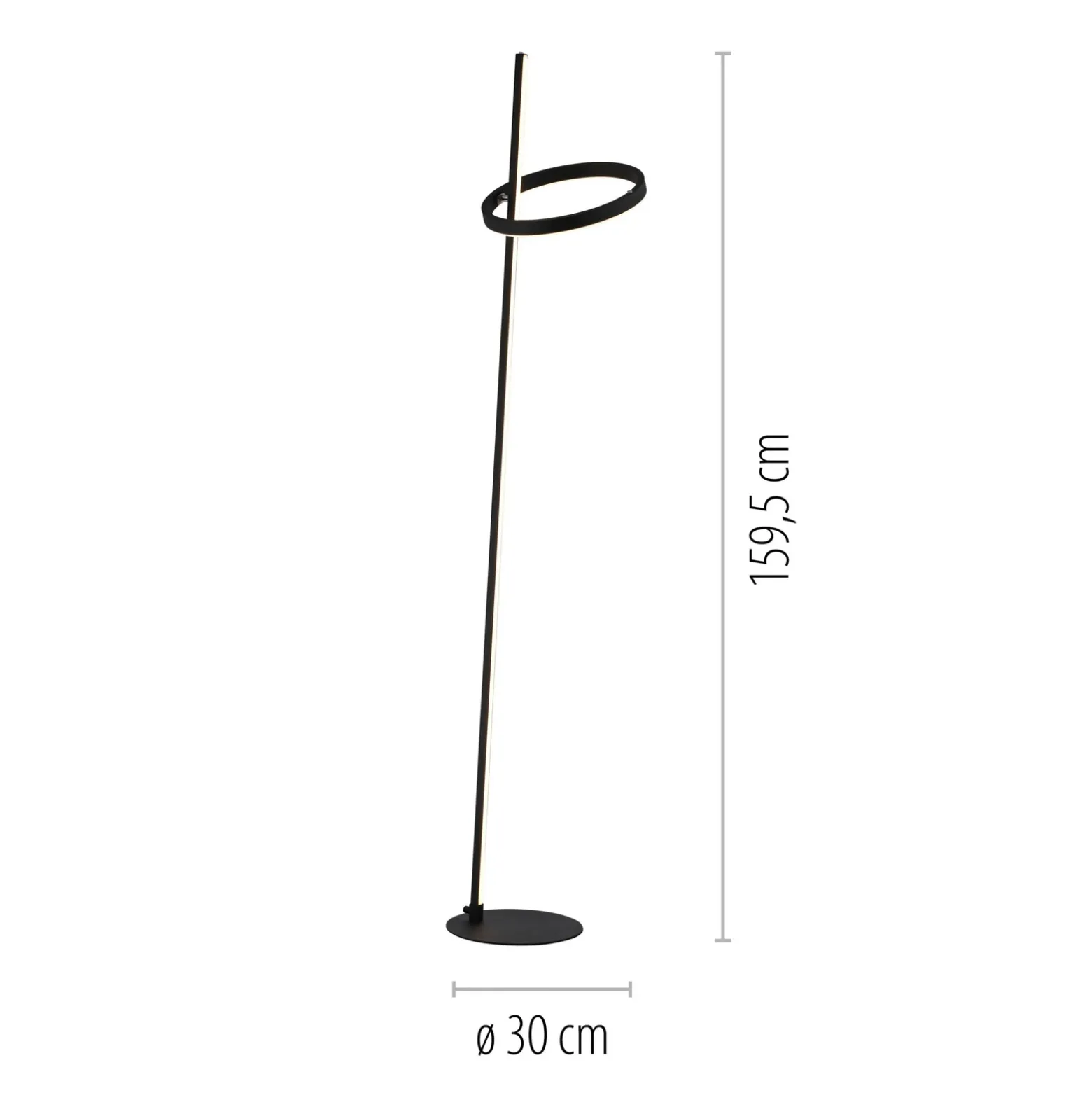 JUST LIGHT. Lámpara de pie LED Ritus negro hierro atenuador 3000 K